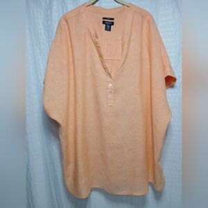 Jones&Co. N.Y.  Ladies 100% Linen Vneck Pull On Top. Size 3XL